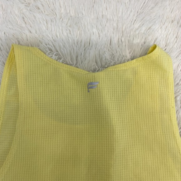 Fabletics Pale Yellow Athletic Running Yoga Gym Tank Top Size Small - Picture 3 of 7